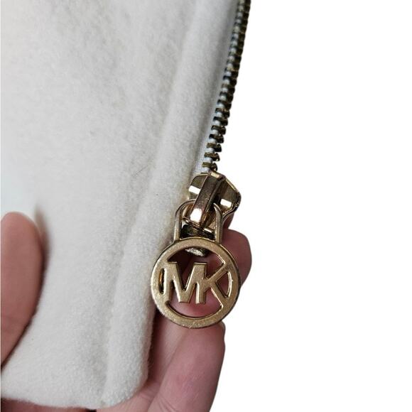 Michael Michael Kors Cream Asymmetrical Belted Wool Peacoat Womens Size 4 - Picture 11 of 11
